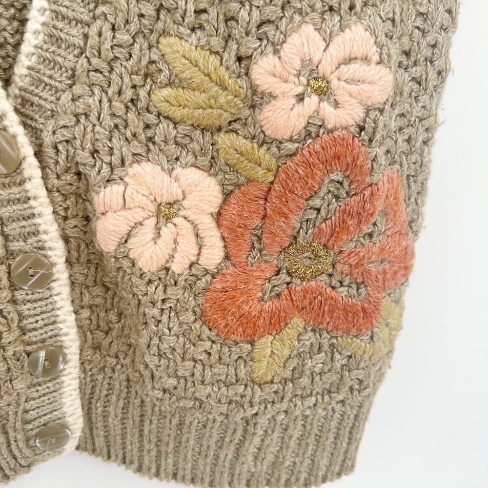 Designers Originals Vintage Cottagecore Floral‎ Embroidered Knit Sweater Vest L - Picture 4 of 8